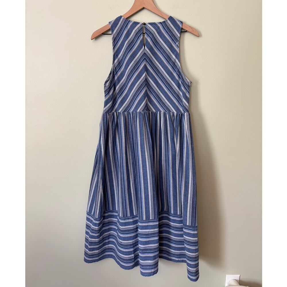 entro Striped Midi Sleeveless Dress Medium Blue - Picture 5 of 9